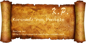 Korcsmáros Pentele névjegykártya